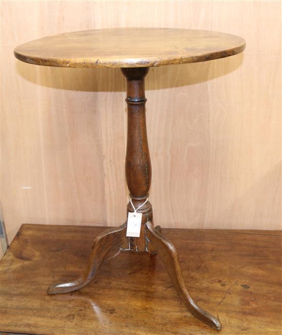 A late George III mahogany circular topped wine table W.53cm